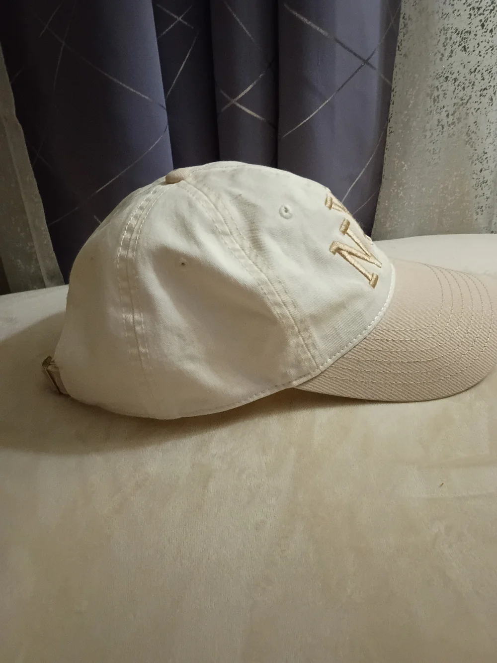 Mighty Fine NYC Embroidered Kids Cap - Cream and Tan